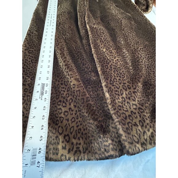 Vintage Tyber By St. John Leopard Print Faux Fur Long Coat Small Made in France - Picture 13 of 16